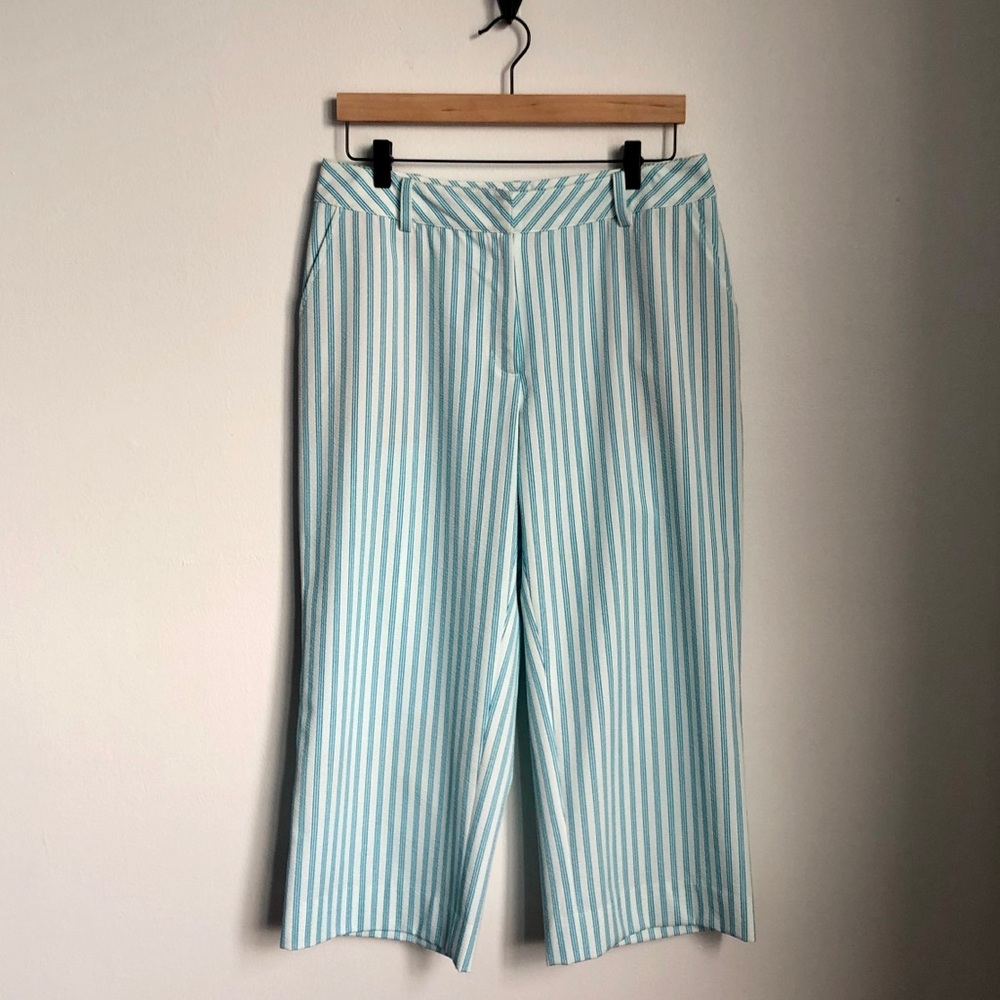 St. John Sport Striped Cropped Pants 12